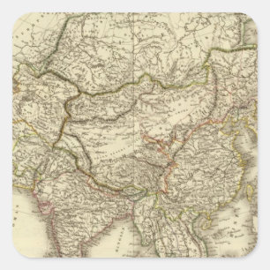 Asien 9 quadratischer aufkleber