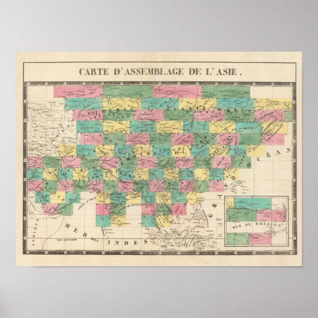 Asien-Assemblykarte Poster (Vorne)