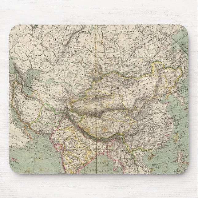 Asien-Atlas-Karte mit politischen Spaltungen Mousepad (Vorne)