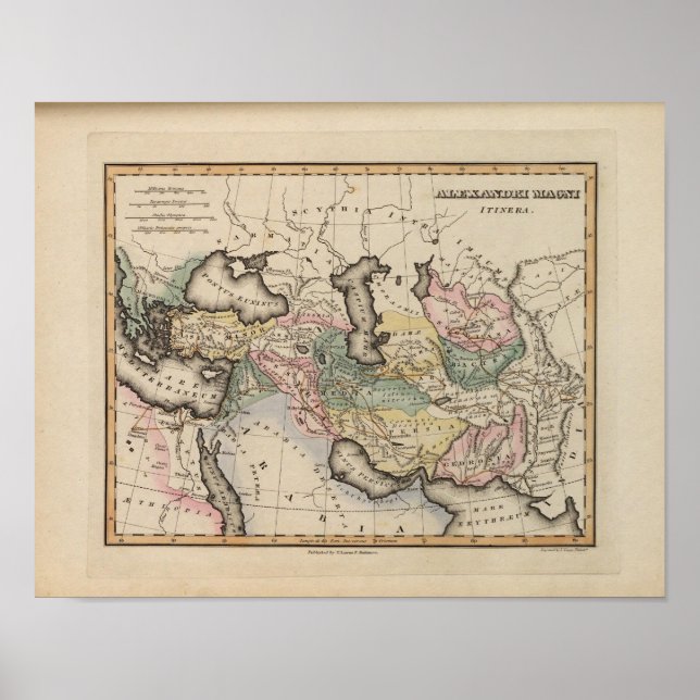 Asien-Atlas-Karte Poster (Vorne)
