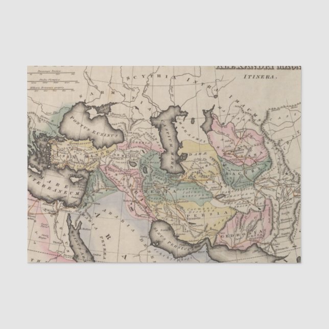 Asien-Atlas-Karte Seidenpapier (Vorderseite)