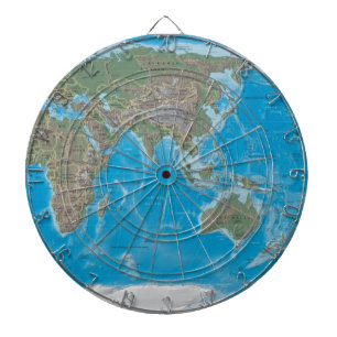 Asien, Australien und der WeltkarteDartboard Dartscheibe