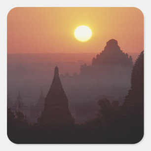 Asien, Birma, (Myanmar), Heide (Bagan) Der Tempel Quadratischer Aufkleber