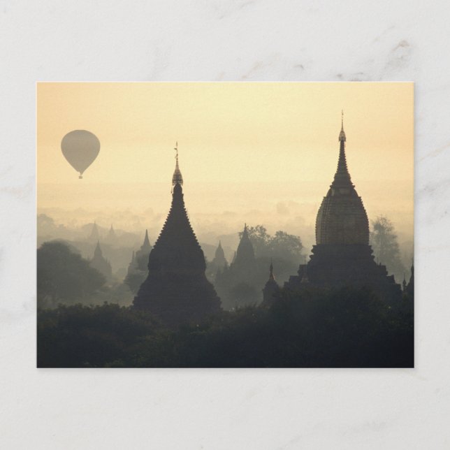 Asien, Birma, (Myanmar), Heide (Bagan) Heiße Luft Postkarte (Vorderseite)