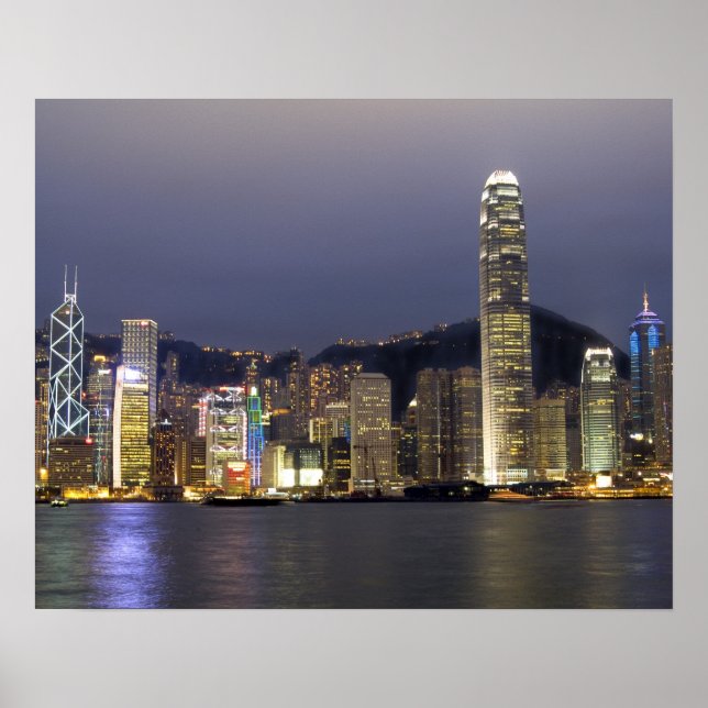 Asien, China, Hongkong, City Skyline und 2 Poster (Vorne)