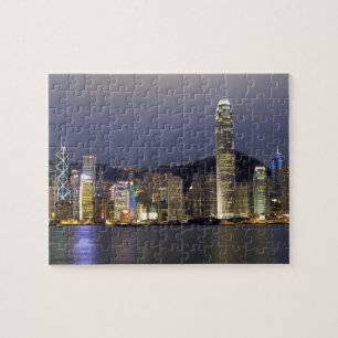 Asien, China, Hongkong, City-Skyline und 2 Puzzle