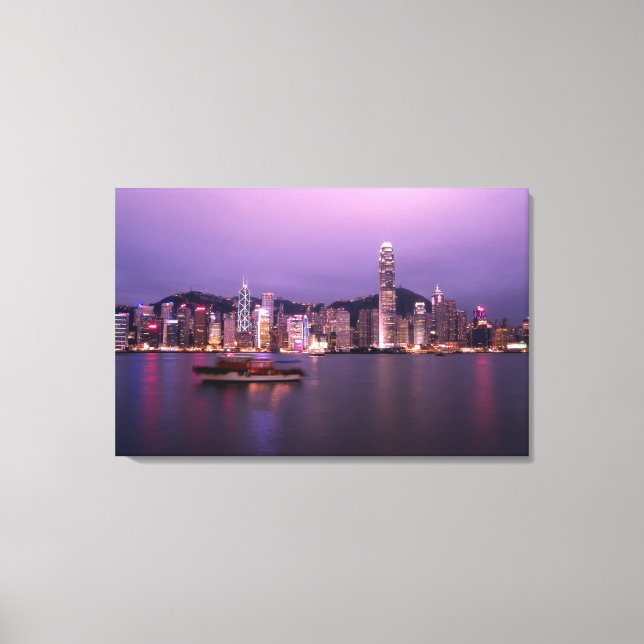 Asien, China, Hongkong, City Skyline und Leinwanddruck (Vorderseite)