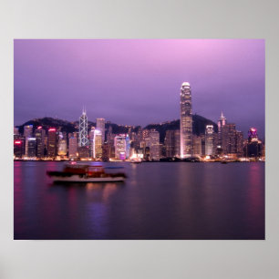 Asien, China, Hongkong, City Skyline und Poster