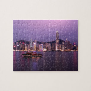 Asien, China, Hongkong, City-Skyline und Puzzle