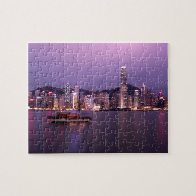 Asien, China, Hongkong, City-Skyline und Puzzle (Horizontal)
