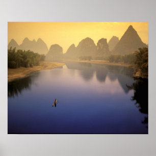 Asien, China, Provinz Guangxi, Yangshuo. Einsam Poster