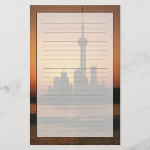 ASIEN, China, Shanghai Blick auf Oriental Pearl TV Briefpapier