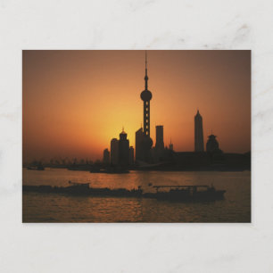 ASIEN, China, Shanghai Blick auf Oriental Pearl TV Postkarte