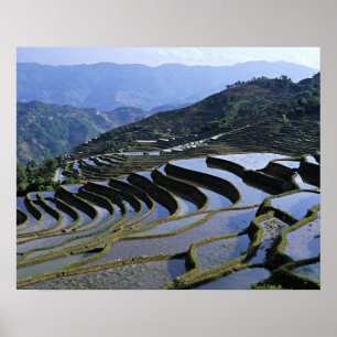 Asien, China, Yunnan, Yuanyang. Unwegsam Poster