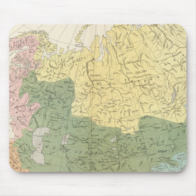 Asien, Europas Flusssysteme Mousepad (Vorne)