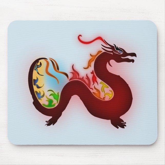 Asien feuerspeziender Drachen Mousepad (Vorne)