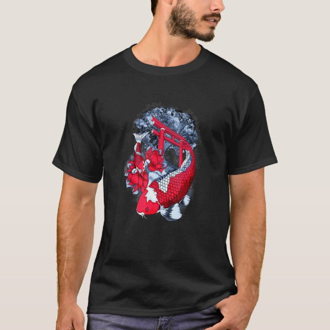 Asien fischen Koi-Wasserlilie im Teich bei der Tem T-Shirt (Vorderseite)