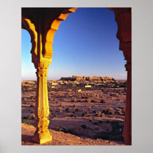 Asien, Indien, Rajasthan, Jaisalmer. Die Aussicht Poster