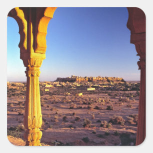 Asien, Indien, Rajasthan, Jaisalmer. Die Aussicht Quadratischer Aufkleber