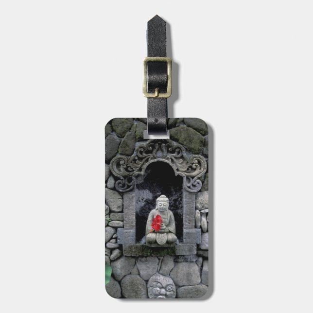Asien, Indonesien, Bali. Ein Buddha-Schrein Gepäckanhänger (Vorderseite vertikal)