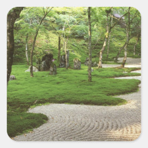 Asien, Japan, Fukuoka, Dazaifu, Komyoji-Tempel Quadratischer Aufkleber