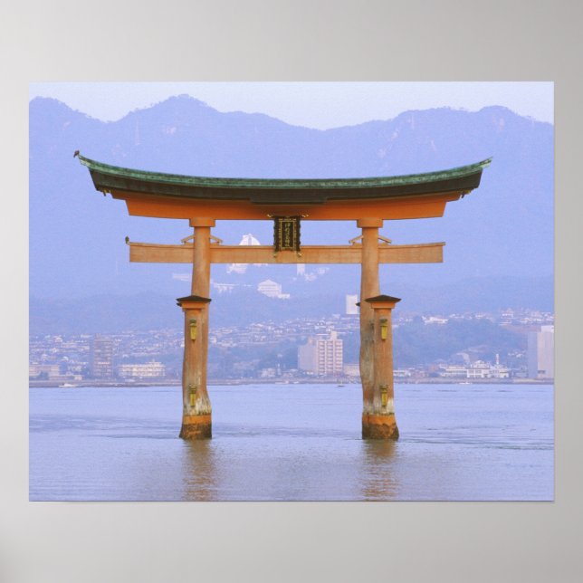 Asien, Japan, Hiroshima. Mivaiima. Torii Gate Poster (Vorne)