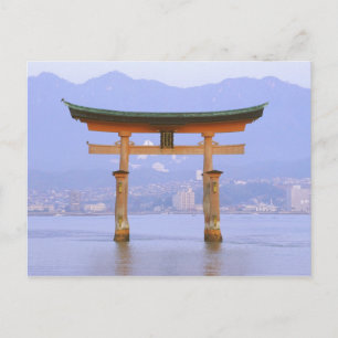 Asien, Japan, Hiroshima. Mivaiima. Torii-Tor Postkarte