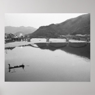 Asien, Japan, Iwakuni. Fischer und historisch Poster