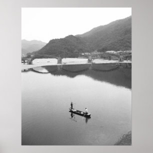 Asien, Japan, Iwakuni. Fischerei und historische G Poster