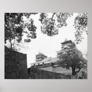 Asien, Japan, Kumamoto. Kumamoto, Burg Kumamoto Poster