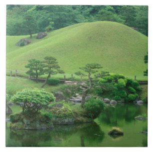 Asien, Japan, Kumamoto, Suizenji Koen Fliese