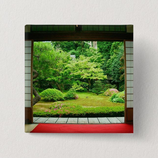 Asien, Japan, Kyoto. Zen-Garten 2 Button (Vorderseite)