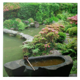 Asien, Japan, Kyoto. Zen-Garten Fliese