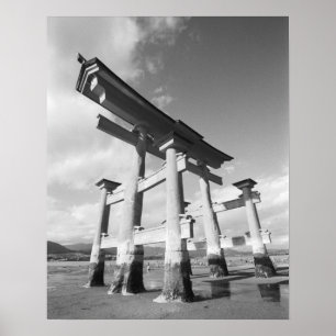 Asien, Japan, Miyajima. Das Torri-Tor. Poster