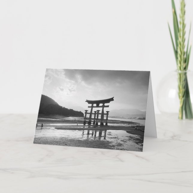 Asien, Japan, Myajima. Torri Gate Karte (Vorderseite)