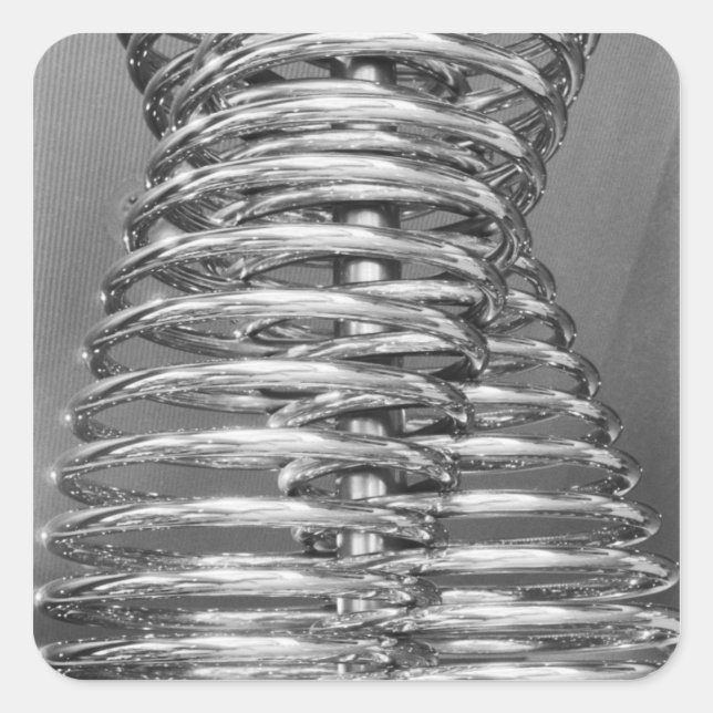 Asien, Japan, Tokio. Coiled pipe, Tepco Energy 2 Quadratischer Aufkleber (Vorderseite)