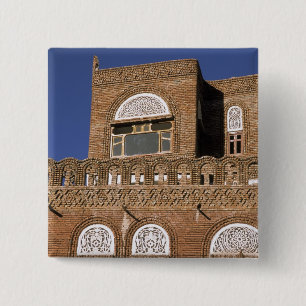 Asien, Jemen, Sana'a. Detail jemenitischer Archite Button