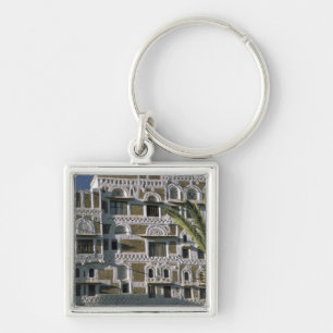 Asien, Jemen, Sana'a. Jemenitisches Haus. Schlüsselanhänger