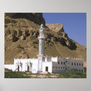 Asien, Jemen, Tarim. Weiße Moschee. Poster