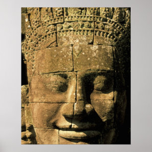 Asien, Kambodscha, Siem Reap. Angkor Thom, Köpfe v Poster