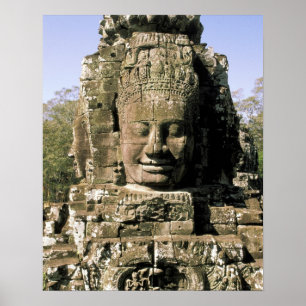 Asien, Kambodscha, Siem Reap. Angkor Thom, Leiter Poster