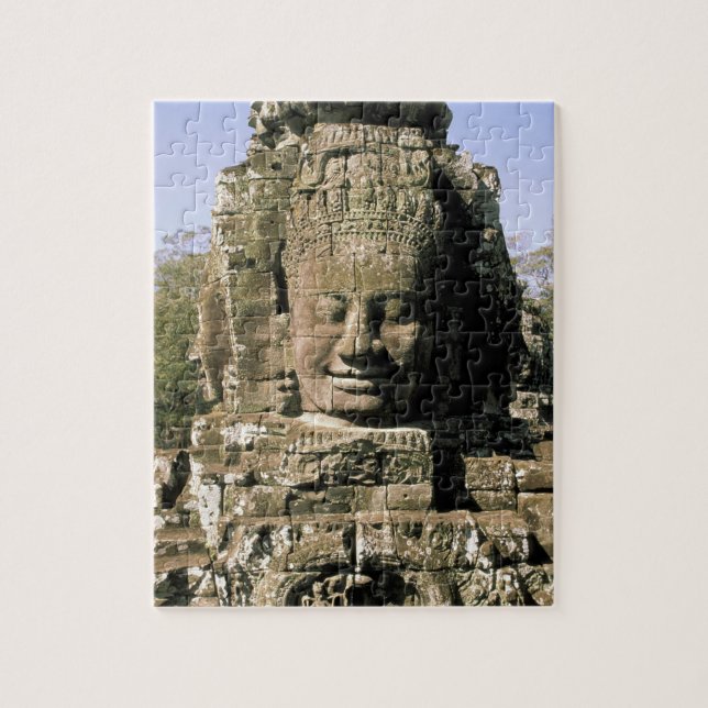 Asien, Kambodscha, Siem Reap. Angkor Thom, Leiter Puzzle (Vertikal)