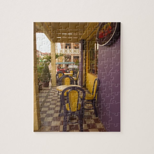 Asien, Kambodscha, Siem Reap, Café. Puzzle (Vertikal)