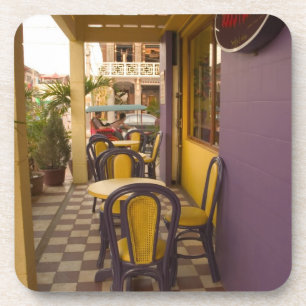 Asien, Kambodscha, Siem Reap, Kaffeesalon. Getränkeuntersetzer
