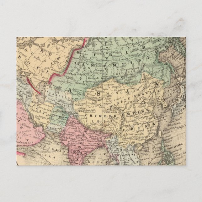 Asien-Karte von Mitchell Postkarte (Vorderseite)