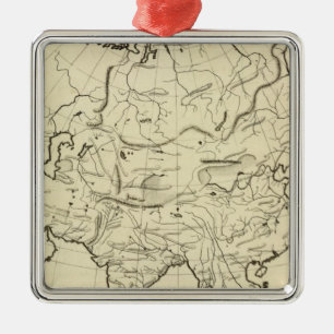 Asien-Konturkarte Ornament Aus Metall