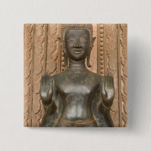 Asien, Laos, Vientiane, Bronzebuddha in Hawn Button