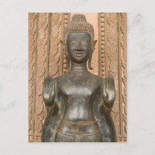 Asien, Laos, Vientiane, Bronzebuddha in Hawn Postkarte