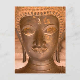 Asien, Laos, Vientiane, Bronzeskulptur im Wat Postkarte