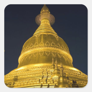 Asien, Mayanmar, Rangun (Yangon), buddhistischer T Quadratischer Aufkleber